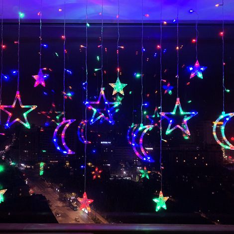 3.5-meter long string lights in various colours, powered by batteries + USB + remote control, for decoration. (1/5)