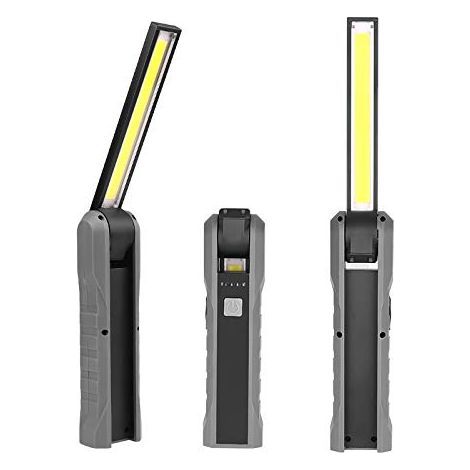 Lampe LED Rechargeable, Baladeuse LED Rechargeable COB Torche Lampe de Poche avec Base Magnétique 3 Modes Pliable à 210 degrés pour Camping, Réparation Automobile, d'urgence (1/4)