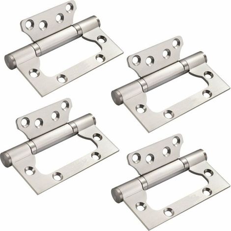 4 bisagras de acero inoxidable, bisagras rectangulares de 100 mm para puerta (1/5)