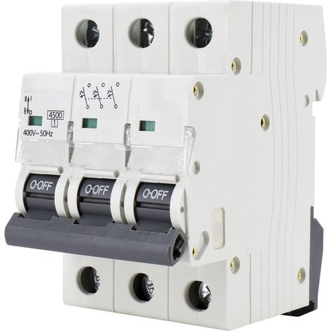 Interrupteur automatique 4,5 KA 3 pôles type C 50 A, pour la protection des circuits électriques et la prévention des surcharges.