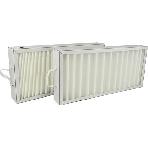 vhbw Set filtros reemplaza Pluggit APFG4F7-300 para unidad ventilación - G4 / F7 2 uds., 35 x 16 x 4,5 cm, blanco