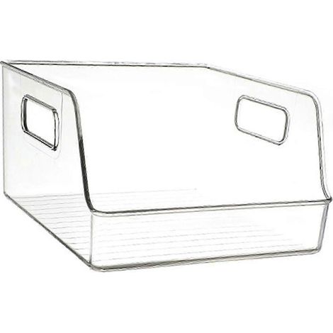 Transparente Schubladenbox für Seife, Handtücher, Dosen, Vitrine, Kühlschrank-Organizer, Aufbewahrungsbox für Badezimmerschränke und Arbeitsplatten-21.5cmx21.5cmx13.5cm (1/4)