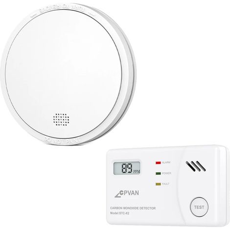 Rauchmelder, 10 Jahre Batterielebensdauer, 85 dB Alarm, 1 Rauchmelder, 1 CO-Melder (1/2)