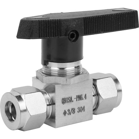Vanne à pointeau inox 304 haute pression, débit précis pour eau, gaz, liquide, SS-44S6, raccord 3/8 pouce, contrôle de fluide robuste. (1/5)
