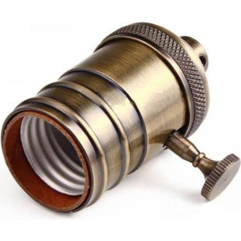 Douille D'ampoule E27 - Cuivre Antique - Interrupteur Marche/Arrêt Intégré - Pour Montage DIY - 1 Pièce (1/4)