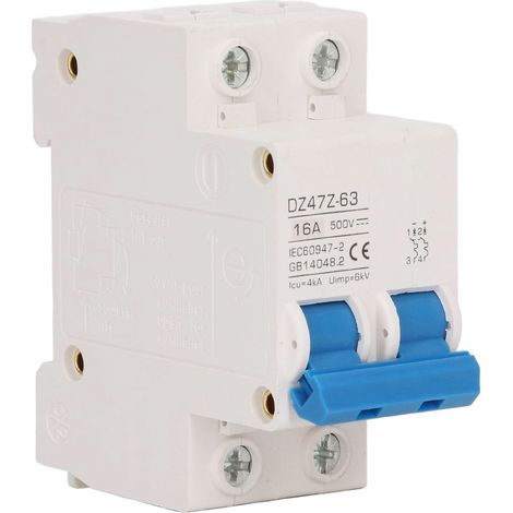 Mini 2P DC 4kA Icu 6kV Uimp Leistungsschalter, schnell auslösend für Photovoltaik-Solaranlagen, kleiner DC500V 16A (1/5)