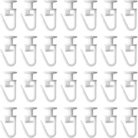 50 Stück Gardinenschienengleiter, Karabinerhaken, Gardinenhaken für Gardinenschienen mit Schienensystem (1/5)