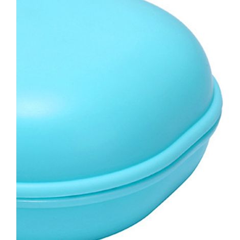 Wasserdichte und tragbare Seifenschale aus PP mit Schlaufendeckel, ideal für Reisen, Zuhause, Hotel oder Studentenwohnheime (blau). (1/4)