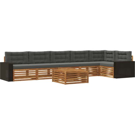 Outdoor Sofa Set 7 pcs Natural and Anthracite Polyester vidaXL (1/5)