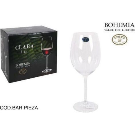 45 cls copa degustacion vino cristal fino bohemia mod clara  - caja 6 unidades