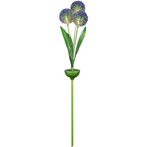 Luminaire Solaire - Fleur Artificielle avec LED Blanc Chaud - Décoration Extérieure Jardin - 3 Têtes Florales - Avec Pic pour Sol - 1 Pièce (1/5)