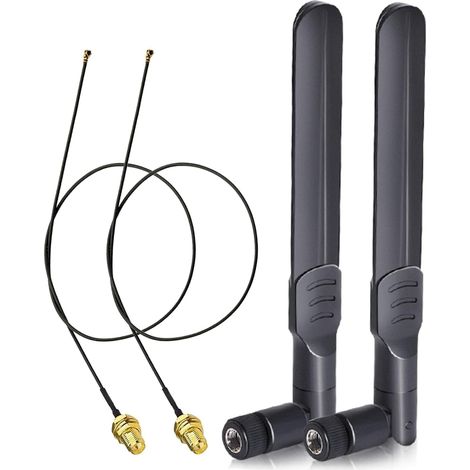 WLAN-Antenne – 2 Stück – 8 dBi – Dualband 2,4 GHz/5 GHz – RP-SMA-Anschluss – für M.2 NGFF-Karte (1/5)