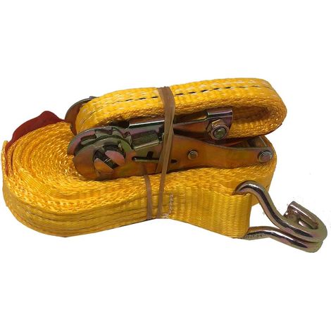 Cinghie a fascia con cricchetto e gancio INGCO a doppio J 6m x 25 mm da 1,5 Ton (1/4)