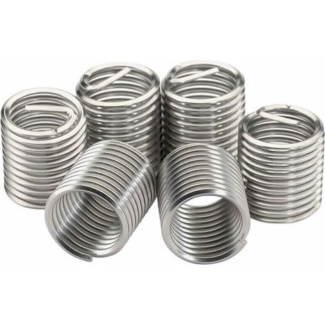 Lot de 25 filets rapportés type helicoil M6x100 – Pour fixation dans métal – Résistance accrue à la traction – Coffret tarauds et filières