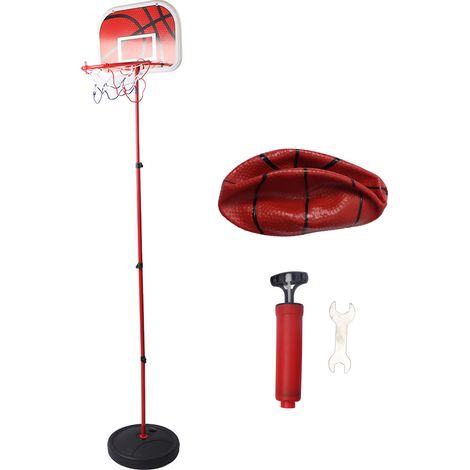 Panneau de basket 1,80m avec panier réglable en hauteur, système de but de basket sur pied, ensemble de jeu extérieur et intérieur pour enfants (1/5)