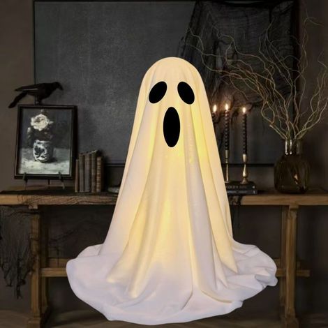 Fantôme debout pour le porche, Halloween effrayant (lumières chaudes) 37 cm - 28 (1/5)