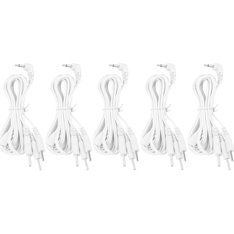 5 pièces / sac Câbles d'électrodes 4-en-1 à broches de 2,5 mm et 1,2 m pour appareil de physiothérapie TENS (1/5)