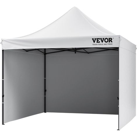 Tente pliante extérieure 3x3m style gazebo avec parois latérales et sac de rangement, couleur blanche idéale pour événements (1/5)