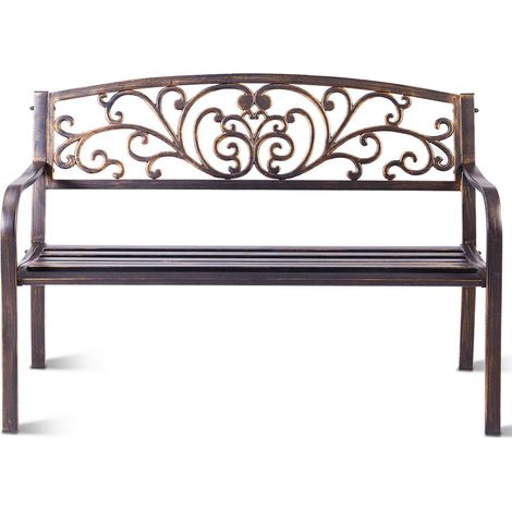 Panca da giardino 127 x 60 x 85 cm alta qualità elegante design romantico metallo nero 200020563
