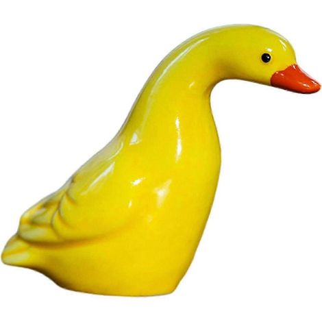 Statue de canard pour jardin, figurine de canard en résine, adorable mini ornement de bureau, sculpture animale pour jardin, bureau, balcon, chambre ou bureau.-Yellow Standing (1/5)