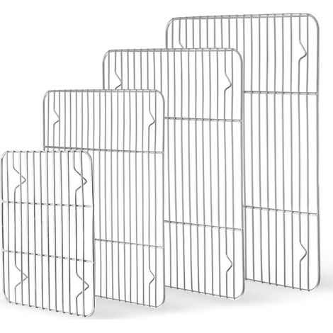 Parrilla multifuncional para asar y preparar postres – Parrilla profesional y rejilla de secado fabricada en acero inoxidable 304 – Dimensiones: 24,5 x 18,5 cm – Juego de 2 piezas (1/5)