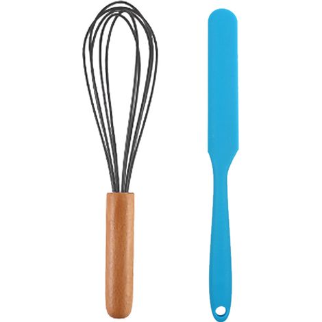 Ensemble Ustensiles Cuisine - Silicone Et Bois De Hêtre - Pour Cuisson Et Pâtisserie - Lot De 2 Pièces (1/5)