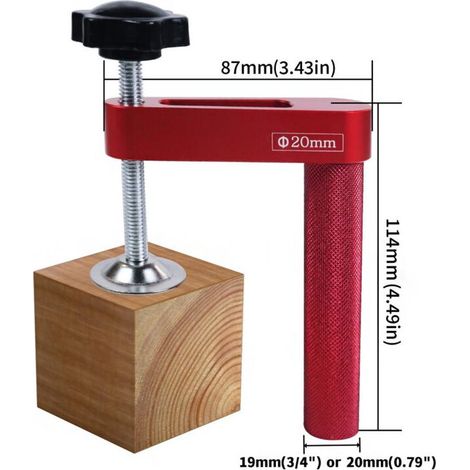 Serre-joint rapide pour le travail du bois, serre-joint de bureau, accessoires de serrage manuel en alliage d'aluminium, ensemble d'outils d'établi à faire soi-même, ensemble de 2 pièces, 20 mm. (1/5)
