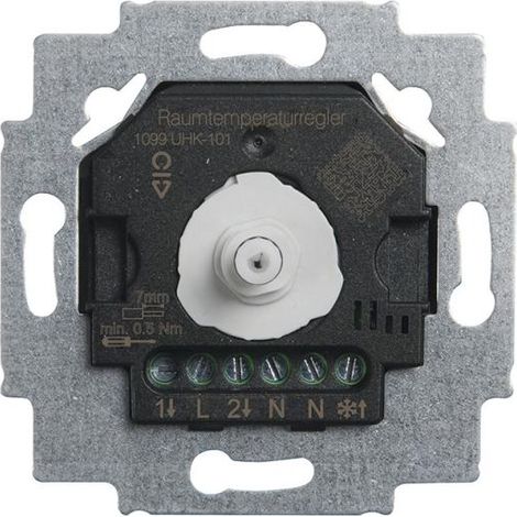 Busch-Jaeger Inserto termostato ambiente elettronico Riscaldamento/Raffreddamento 2 contatti NA con resistenza con commutazione Riscaldamento/Raffreddamento, con manopola 230 V AC Contatto NA (NO) (10