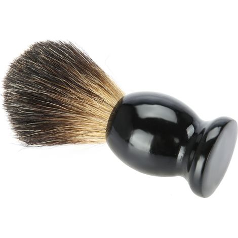 Brosse à barbe homme portable manche bois outil coiffeur salon rasage poil doux (1/5)