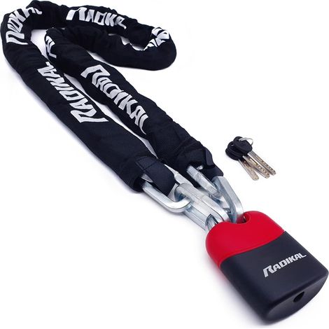 RK4170 Antivol Moto, Chaîne Haute Sécurité en Acier Cémenté ø10mm, Cademas Double Verroullage, Polyvalent pour Portes Ancrage Garage Scooter Vélo Électrique,170cm (1/5)