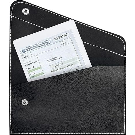 Imitation Leather Car / Motorcycle Paper Holder with Button Closure, Insurance, Bullet or Travel Documents (1/2)