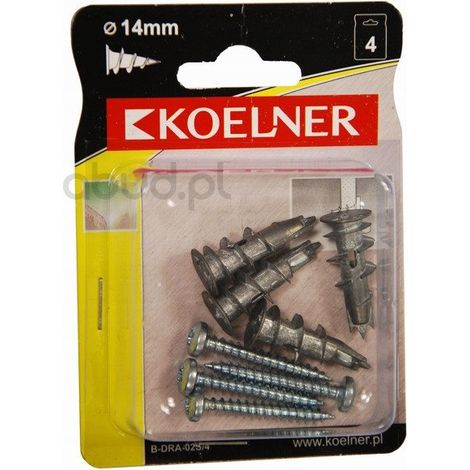 Cheville à visser Dram Metal pour plaques de plâtre 13x31mm avec vis 4,2x32mm, [OP 4] (1/5)