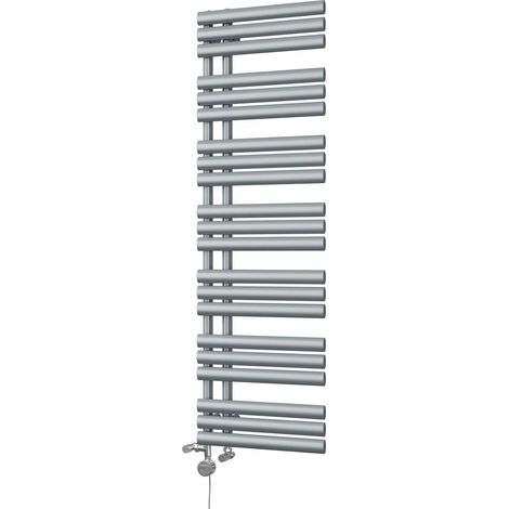 Percival - Silver Dual Fuel Towel Rail H1592mm x W500mm Thermostatic (1/3)