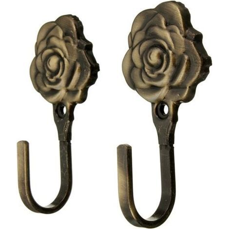 Set of 4 - 92 mm antique iron coat hooks - Vintage style (1/4)