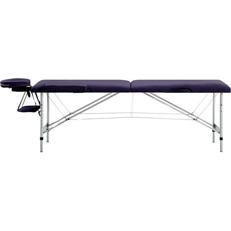 vidaXL Camilla de masaje plegable 2 zonas aluminio morado (1/2)