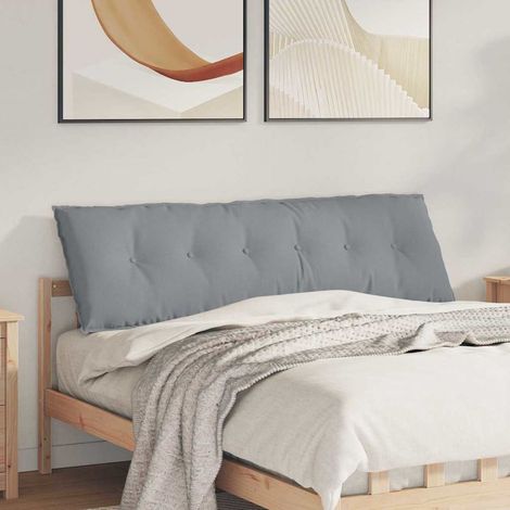 vidaXL Cuscino per Schiena Grigio chiaro 160 x 19 x 50 cm Tessuto