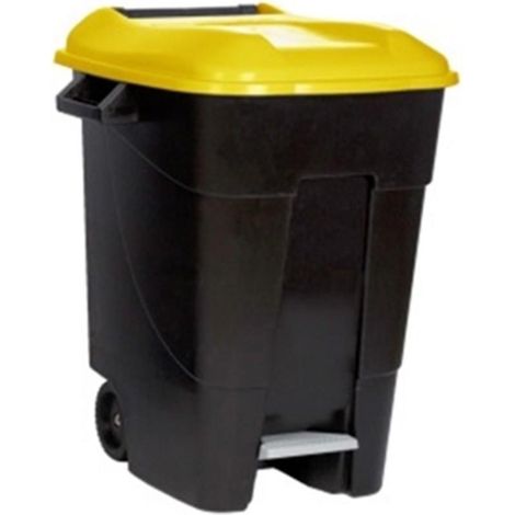contenedor residuos con pedal 100l. disponible en varios acabados. acabado amarillo