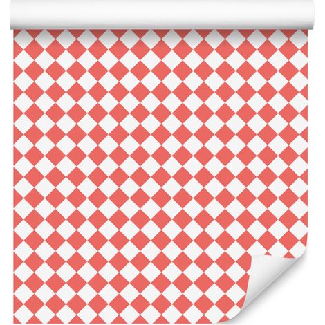 Carta da parati con rombi geometrici color corallo, centro corallo 50x1000 cm (1/5)