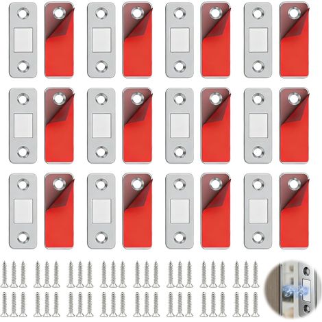 12 Paquets Aimant Porte Placard Loqueteau Magnétique Ultra Fin avec Adhésif (1/5)