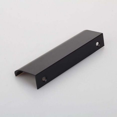 4 x Poignée Fixation Arrière en Aluminium Poignée Invisible de Meuble pour Tiroirs Armoires Placards - Quincaillerie d’Armoire(Noir, longueur 120mm) (1/4)