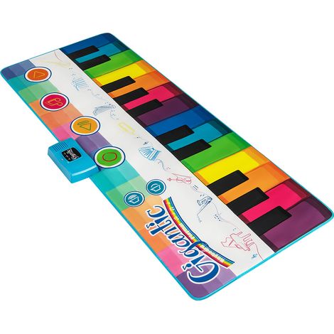 Tapete musical infantil de 181,8 x 74,7 cm con 8 sonidos de instrumentos plegable colorido de polietileno y espuma 200014222