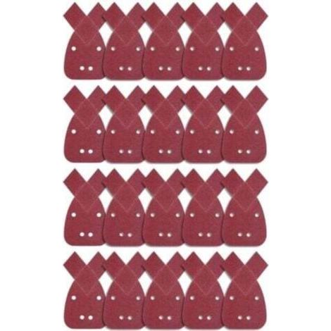 Lot de 20 Feuilles Abrasives Triangle Grain 80 Papier d'Oxyde d'Aluminium Compatible Palm Sander (1/4)