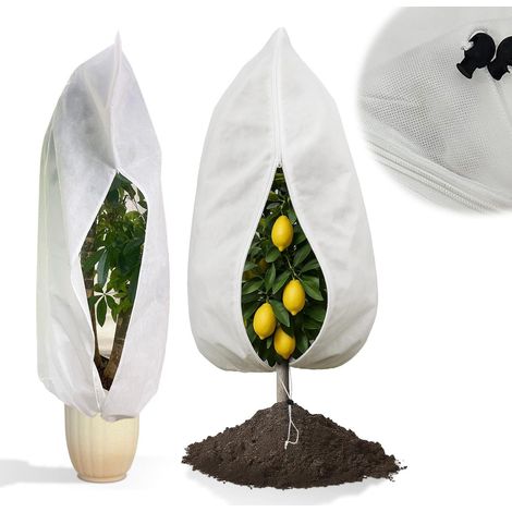 2 pièces Housses Hivernage Plante Cordon Serrage Zipper 80 x 120 cm Voile Hivernage Plantes Exterieur Réutilisable Bache Anti Gelées (1/4)
