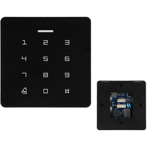 Système de contrôle d'accès RFID A2 basé sur un mot de passe, capacité de 1000 cartes, 8,5 x 8,5 x 2 cm, noir/argent. (1/5)