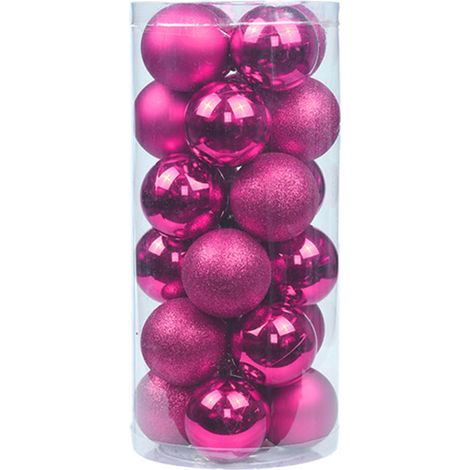 Boule De Noel - 24 Pièces - 6 Cm - Incassable - Pour Arbre De Noël Mariage Fête Anniversaire - Décoration Intérieure (1/5)