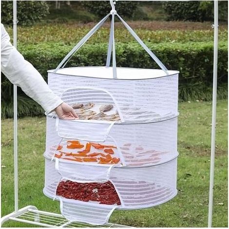 Filet de Séchage Pour Plantes,3-Couches Filet de Séchage Suspendu Pliable avec Fermetures à Glissière,Sèche Herbes à Suspendre,Filet de Rangement Tente Herbe,Panier de Séchage pour Légumes,Plantes (1/5)