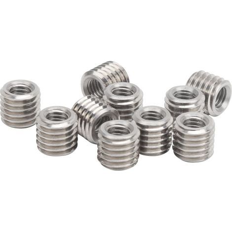 10 Pieces Male Female Threaded Inserts Reducer Nut, Stainless Steel Repair Tool Fastener (1/5)