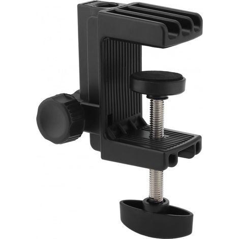 Pince de bureau, support en plastique, support de base de pince en C, pince de montage de table, support de montage léger pour microphone, bras de micro, lampe de table de bureau (diamètre du trou de (1/5)