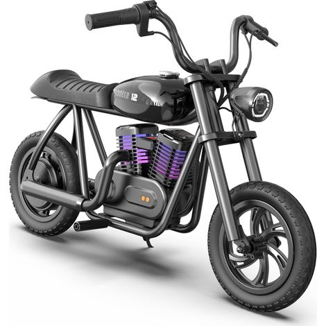 Hyper Gogo Pioneer 12 Plus Schwarzes Elektromotorrad für Kinder
