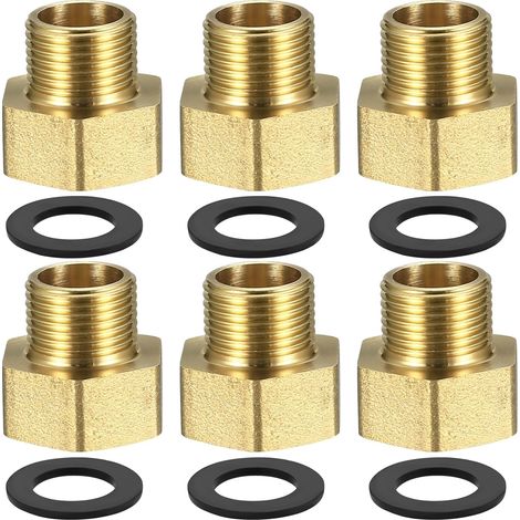 4 Pcs Mamelon Laiton Réduit, Raccord Male 3/4’’ x 1", Réduction Double Mâle 26/34-20/27, Raccords en Hexagone, de pour Tuyau Eau Modèle A - (1/5)